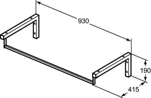 Ideal Standard IS Konsolenträger mit Handtuchhalter 530x414x200mm – Stahl, chrom, STRADA