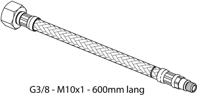 Ideal Standard Druckschlauch M10x1-G3/8, 600 mm – Flexibler Anschlussschlauch