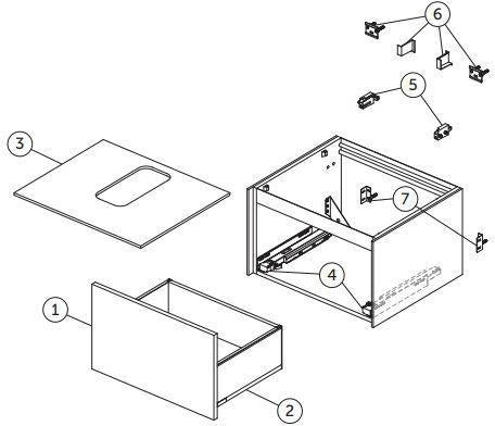 Ideal Standard Conca WT-Unterschrank 600 mm Eiche geflammt, 1 Auszug mit Push-Open