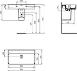 IDEAL STANDARD Halbsäule Strada II in Weiß – Feinfeuerton mit Befestigung, 170 x 285 x 337 mm