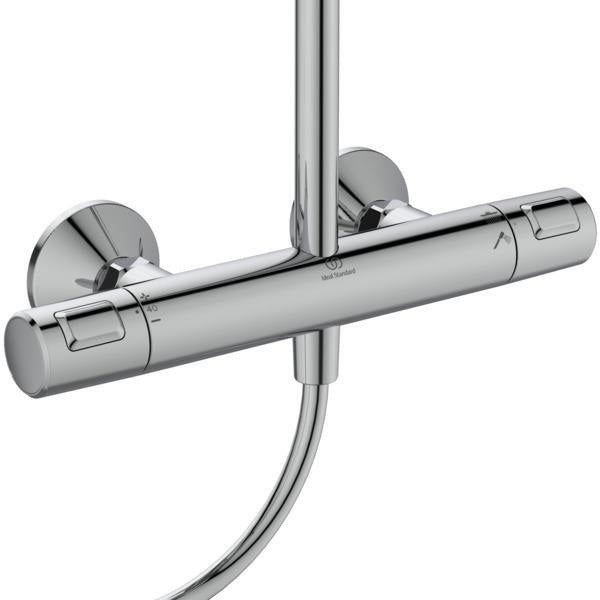 Ideal Standard Duschsystem Ceratherm T25 mit Brausethermostat, Kopf- und Handbrause, Chrom