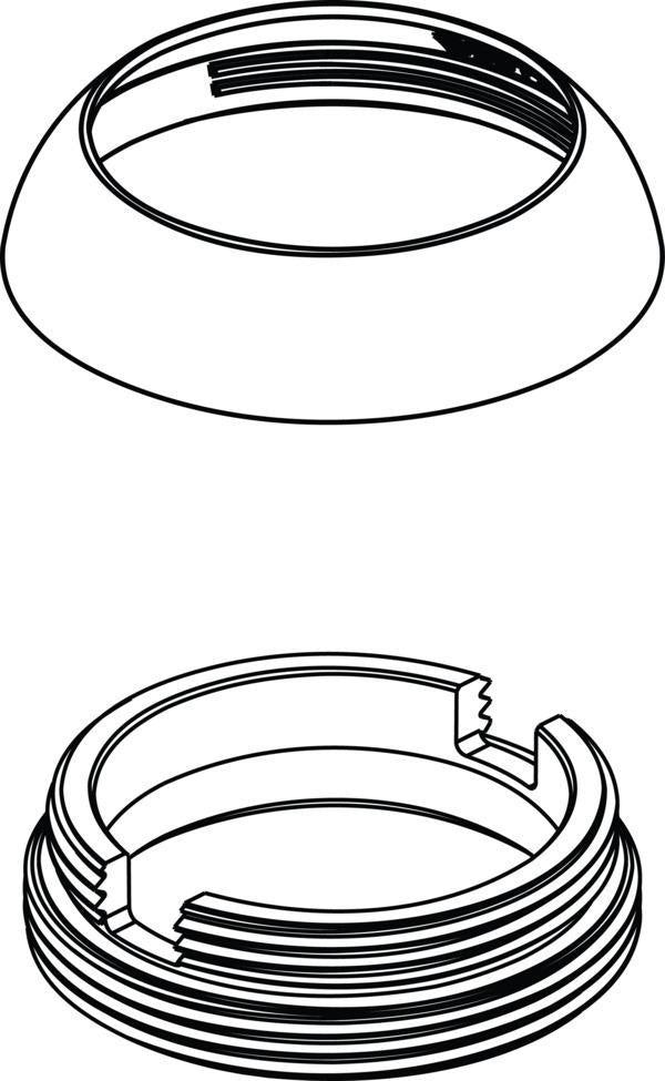 IDEAL STANDARD Abdeckkappe mit Gewindering Silver Storm – PVD-Oberfläche, B961661GN