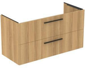 Ideal Standard i.life B Möbel-Set 160 cm mit 2 Auszügen und 2 offenen Fächern in Schwarz Weiß Matt