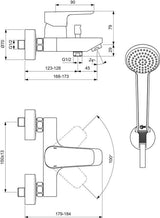 IDEAL STANDARD Ceraplan III Badearmatur mit Brause-Set, Ausladung 168 mm, Chrom