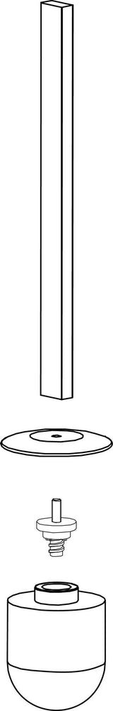 Ideal Standard WC-Bürste Conca Cube Silver Storm mit Griff – PVD-gebürstet, Messing