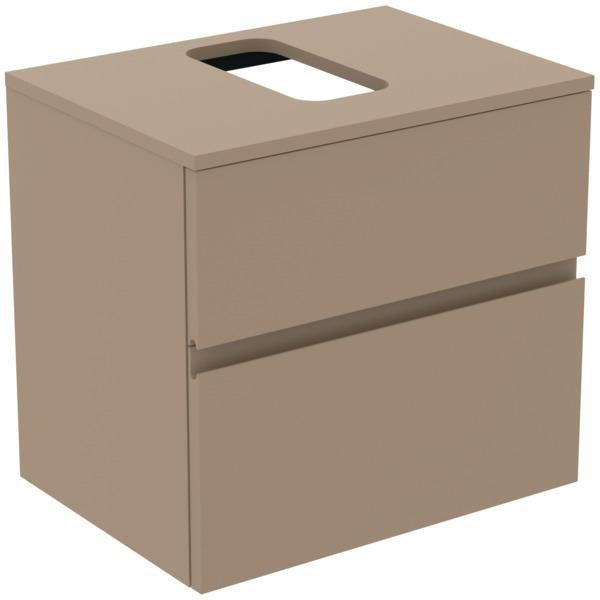 Ideal Standard Finesse Waschtischunterschrank 602 mm, 2 Auszüge, Greige matt, wandhängend