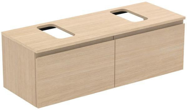 Ideal Standard Finesse Waschtischunterschrank 1200 mm mit 2 Auszügen und Softclose in Greige matt