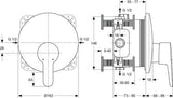 Ideal Standard Connect Blue Brausearmatur Unterputz Bausatz 2 chrom Rosette 163 mm