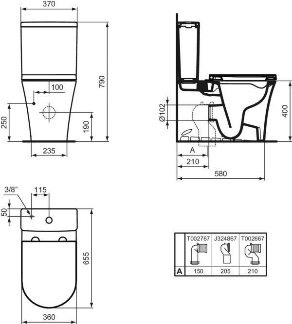 Ideal Standard La Dolce Vita Standtiefspül-WC AquaBlade Weiß – Spülrandlose Keramik