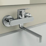 Ideal Standard Ceraflex Wand-Waschtischarmatur, Ausladung 160 mm, Chrom – Einhandhebelmischer mit Keramikkartusche