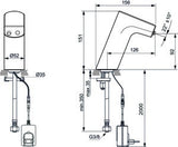 Ideal Standard Intelliflow Sensor-Waschtischarmatur 126 mm Chrom – Netzbetrieb, Infrarot, ohne Mixer