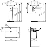 Ideal Standard Connect Air Waschtisch 550x460mm, 1 Hahnloch, mit Überlauf, Weiß