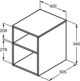 IDEAL STANDARD Finesse Seitenelement 400x505x540mm Greige matt – Wandhängend mit 2 offenen Fächern