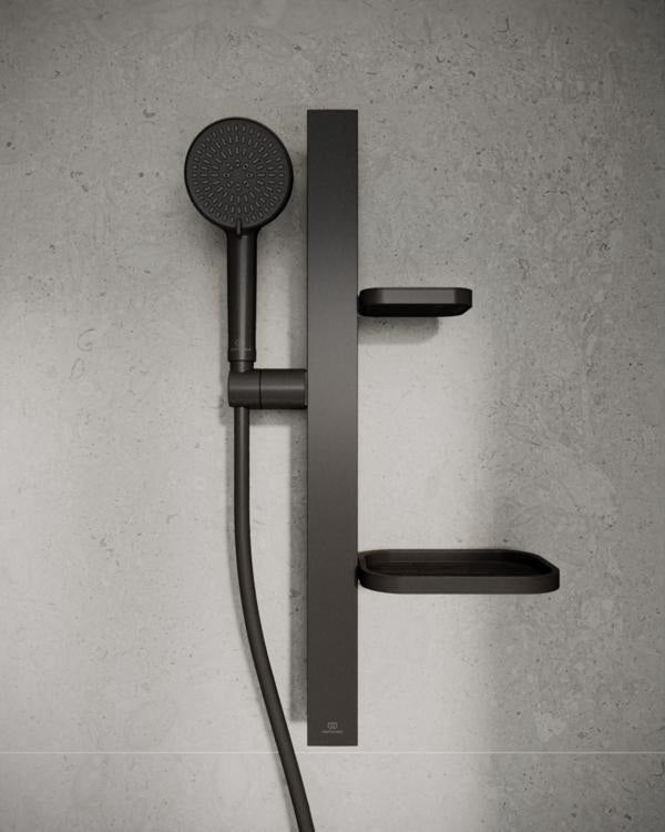 IDEAL STANDARD Idealrain Alu+ Brausekombination – 2-Funktions-Handbrause, 600 mm Stange, 2 Ablagen, Silver