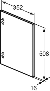 IDEAL STANDARD Eurovit+ Badmöbel-Tür 352x508 mm Hochglanz grau lackiert
