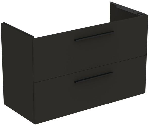Ideal Standard i.life A Waschtischset 100 cm mit Unterschrank, weiß matt, schwarzer Griff