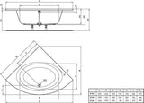 IDEAL STANDARD Eck-Badewanne Connect Air, 1300x1300x465mm, Weiß, Sanitäracryl, 2-Sitzer