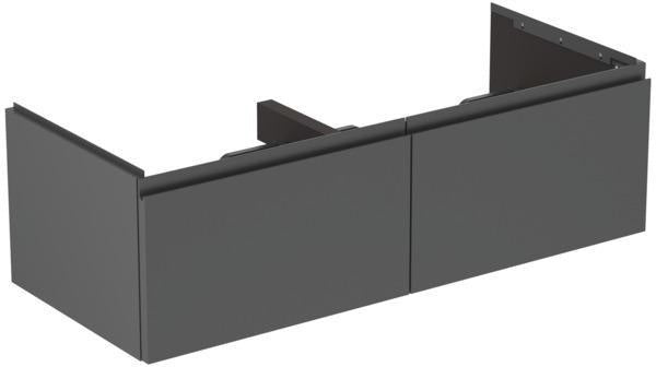 Ideal Standard Finesse Möbeldoppel-Waschtischunterschrank 1200 mm mit 2 Softclose-Auszügen in Greige matt