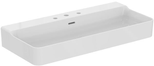 Ideal Standard Conca Aufsatzwaschtisch 1000x450 mm Weiß mit 3 Hahnlöchern und Überlauf