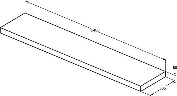 Ideal Standard Conca Konsole 1600x505x80 mm Weiß – Rechteckige Waschtischplatte