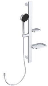 IDEAL STANDARD Idealrain Alu+ Brausekombination – 2-Funktions-Handbrause, 600 mm Stange, 2 Ablagen, Silver