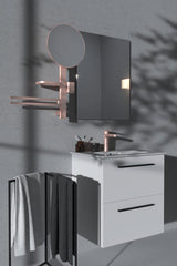Ideal Standard Alu+ Accessoires-Kombi M700 mit Kosmetikspiegel 328 mm in Rosé – Beauty Bar