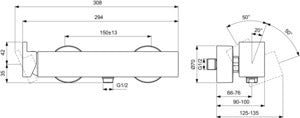 Ideal Standard Brausearmatur AP Extra Chrom – Einhebelmischer DN 15 mit FirmaFlow-Kartusche