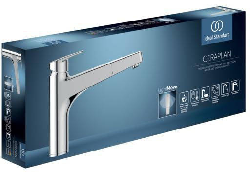 IDEAL STANDARD Ceraplan Küchenarmatur mit Handbrause, ausziehbar, 210 mm Auslauf, Chrom