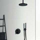 Ideal Standard IS Armaturen-Bundle UP Ceratherm T100 Magnetic Grey – Thermostat, Regenbrause & Handbrause