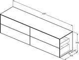 Ideal Standard WT-Unterschrank Conca, 4 Auszüge, ohne Ausschnitt, 1987x505x550 mm, Walnuss Dunkel