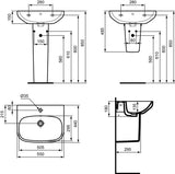Ideal Standard i.life A Waschtisch 550x440mm 1 Hahnloch mit Überlauf Weiß