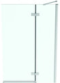 Ideal Standard i.life Duschwand mit Tür 400/600 mm rechts, Silber – Badewannen-Duschwand aus Sicherheitsglas