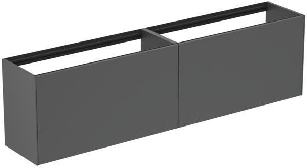 Ideal Standard Conca Waschtischunterschrank 1985 mm, 2 Auszüge, Anthrazit, wandhängend, ohne Platte