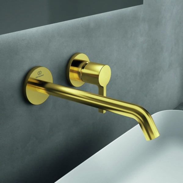 Ideal Standard Joy Wand-Waschtischarmatur BS2 Brushed Gold 220 mm Auslauf