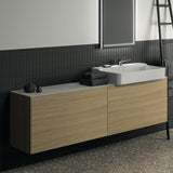 Ideal Standard Conca Waschtischunterschrank 1985 mm, 2 Auszüge, Anthrazit, wandhängend, ohne Platte