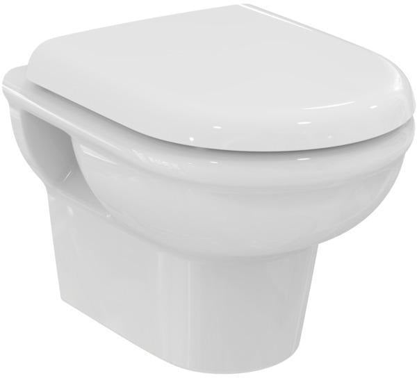 Ideal Standard Exacto Wand-WC-Kombipaket, randlos, mit Softclosing WC-Sitz, 360x485x405mm, Weiß