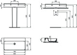 Ideal Standard Conca Aufsatzwaschtisch 800x450x145 mm Weiß ohne Hahnloch und Überlauf