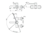 IDEAL STANDARD Schnittmodel Wand-WT-Thermostat CERAPLUS 2, Ausladung 240 mm, Chrom