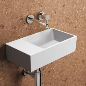 Ideal Standard Handwaschbecken Extra 450x250x150mm Weiß, ohne Hahnloch, mit Überlauf, Ablage links