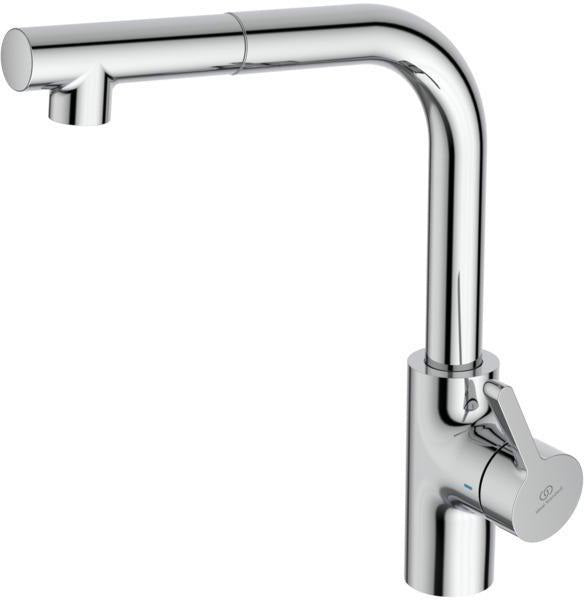 IDEAL STANDARD Ceralife Küchenarmatur mit herausziehbarer Brause, L-Auslauf, Chrom