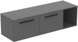 Ideal Standard i.life B Möbel-Set 160 cm – 2 Auszüge, 1 offenes Fach, Gr. Schwarz, Weiß matt