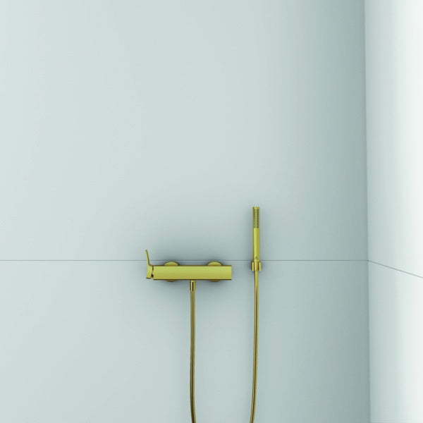 Ideal Standard Idealrain Atelier Brausehalter, eckige Rosette, Brushed Gold, Messing