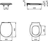 Ideal Standard Wand-T-WC-Kombipaket Connect Air mit AQUABLADE und Softclosing, 365x540mm, Weiß
