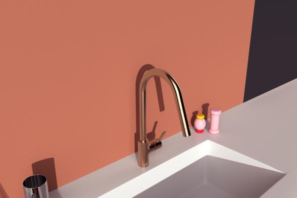 IDEAL STANDARD Gusto Küchenarmatur 240 mm Auslauf mit 1-Funktionshandbrause in Sunset Rose
