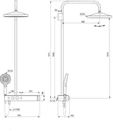 IDEAL STANDARD Duschsystem Ceratherm Solos mit Brausethermostat & Kopfbrause, Chrom