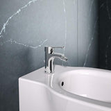 Ideal Standard Alpha Bidetarmatur Chrom mit Ablaufgarnitur und 96 mm Ausladung