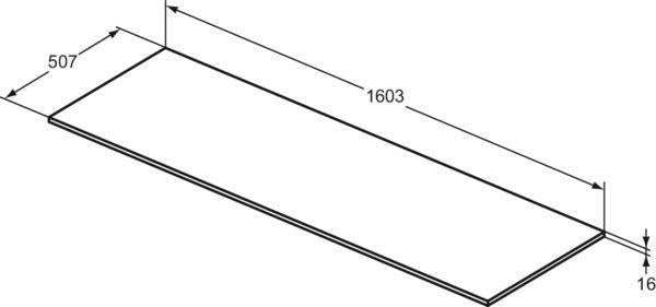 Ideal Standard i.life B Möbel-Set 160 cm – 1 Auszug, 1 offenes Fach, Chrom/Weiß matt