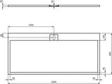 IDEAL STANDARD Ultra Flat S i.life Rechteck-Brausewanne 2000x900x30 mm Carraraweiß