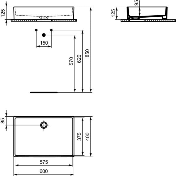 Ideal Standard Conca Waschtisch-Paket Bundle03 mit Unterschrank, Spiegel und Armatur in Weiß
