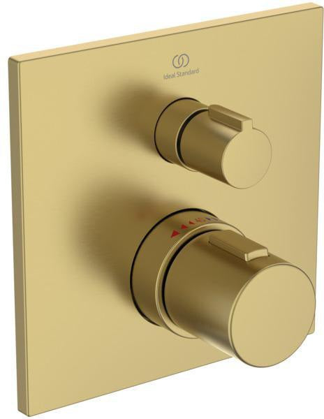 Ideal Standard Ceratherm C100 Einzelthermostat Unterputz Rosette 163x163mm Brushed Gold